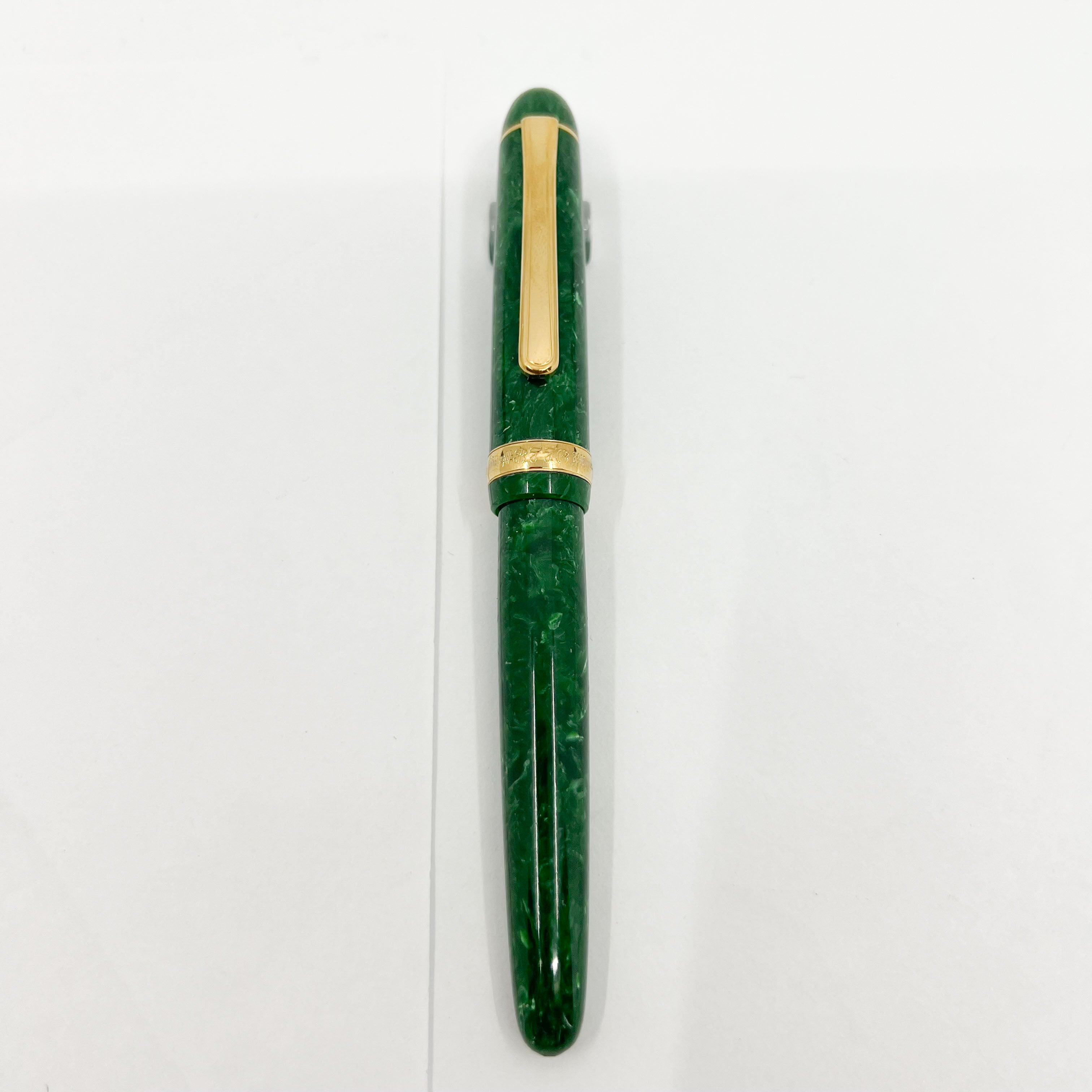 Platinum #3776 Celluloid Marbled Green Fountain Pen – Fountain Pen