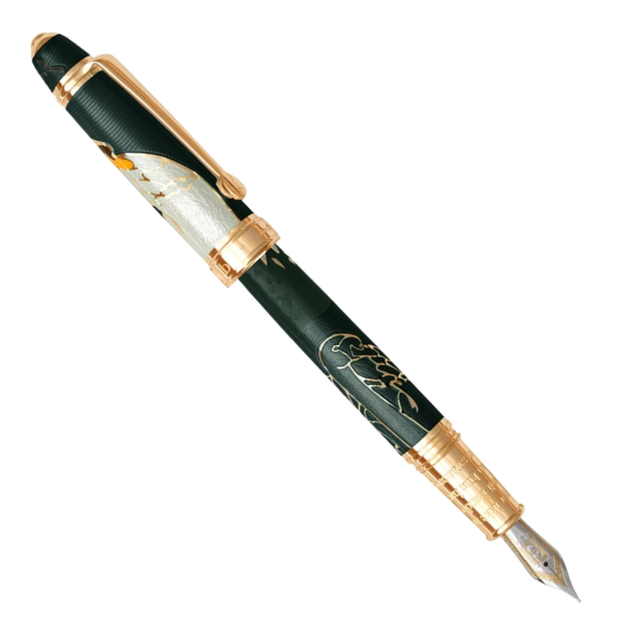 David Oscarson Hans Christian Andersen Black White Gold Fountain Pen