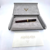Visconti Manhattan Ruby Red Celluloid Fountain Pen - Circa 1996 - Fine 18kt Gold Nib