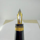 OMAS Oversized Blue/Black #360 Triangulated Fountain Pen - Medium 18kt Gold Nib