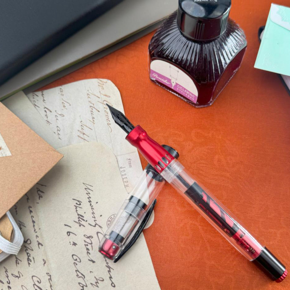 Pineider Mistery Red Black Trim Fountain Pen Fountain Pen Hospital