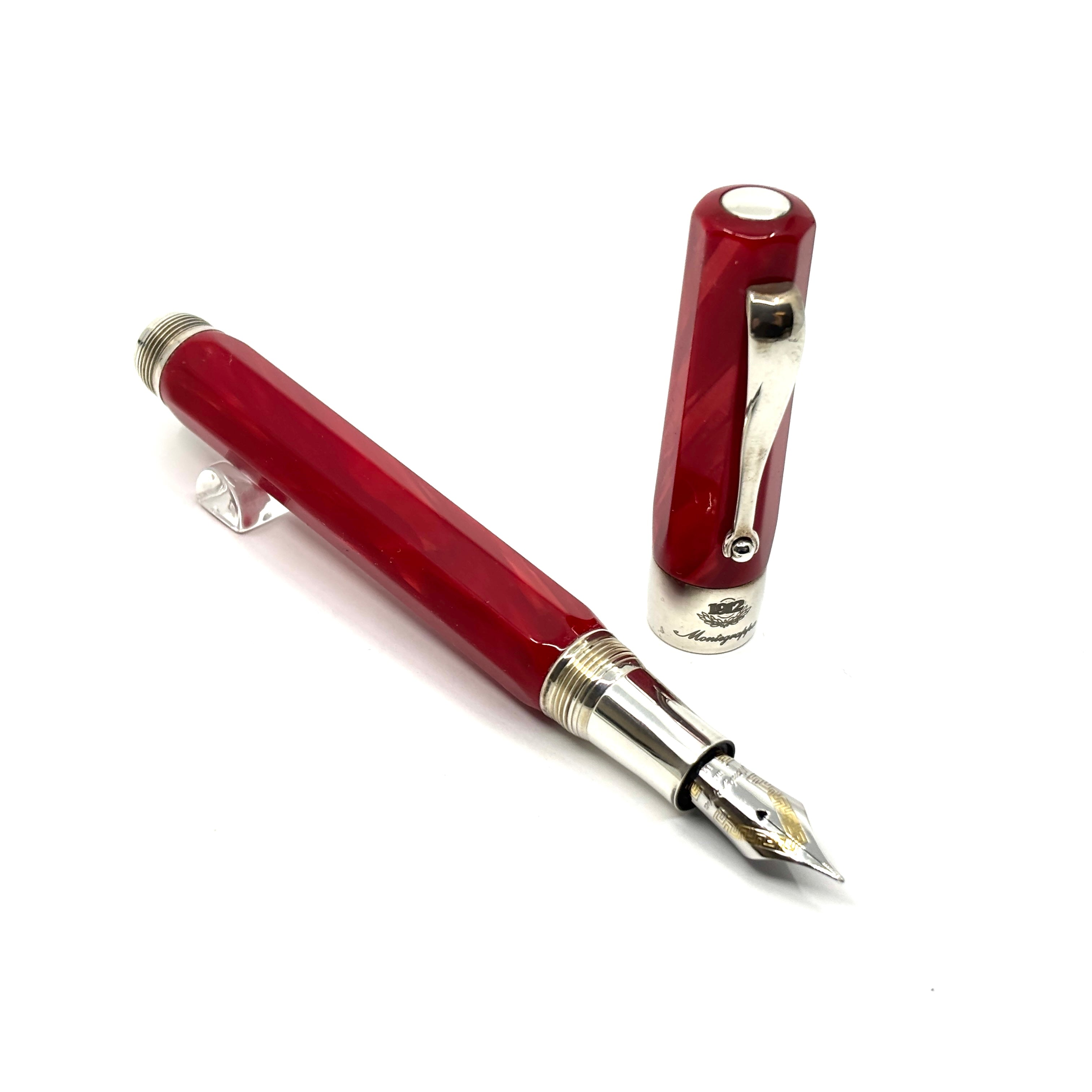 Montegrappa Symphony Lustrous Red Celluloid Octagonal Fountain Pen