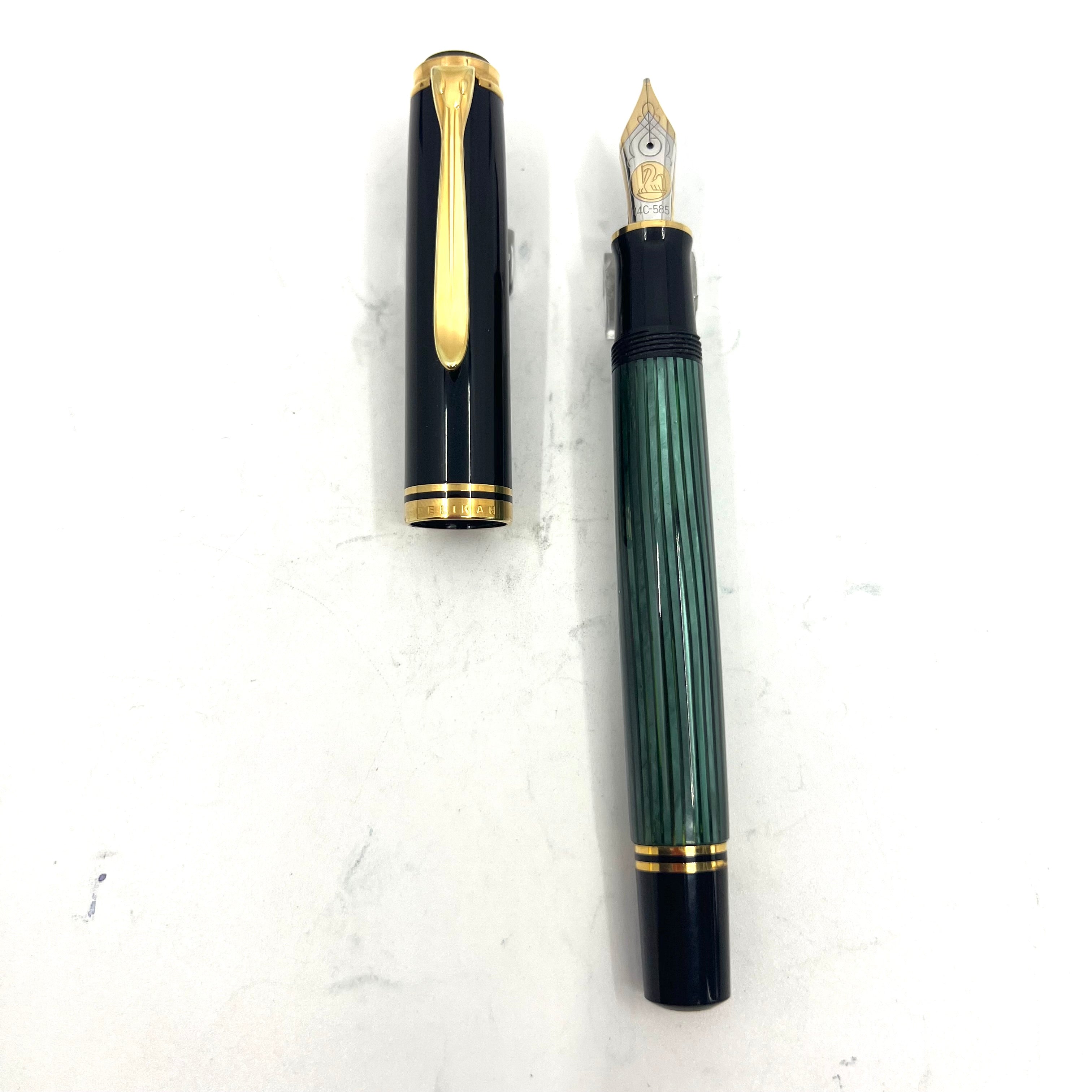 Pelikan M800 Green Striped Fountain Pen - W. Germany Early Model