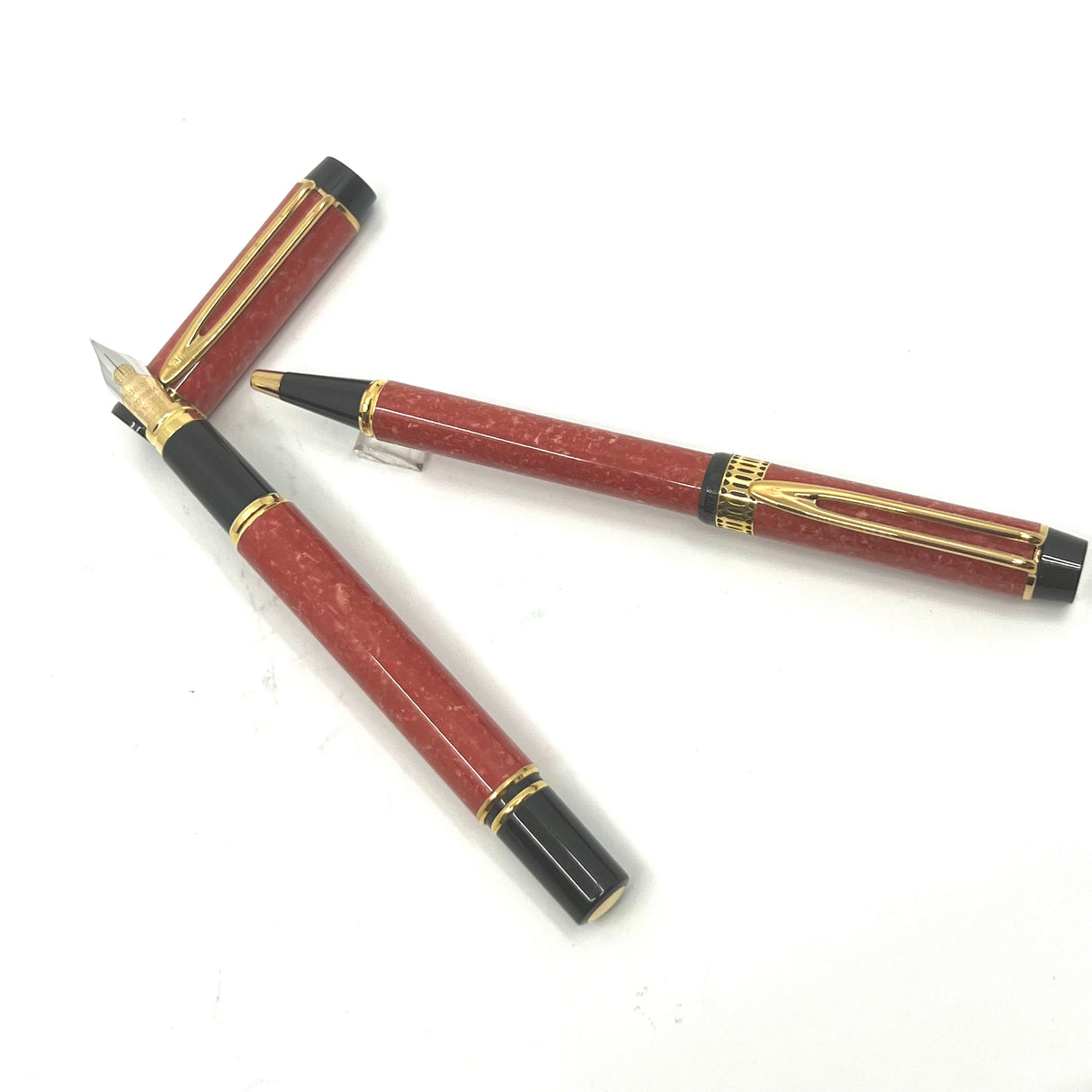 Waterman Patrician Set - Red Coral Fountain Pen & Matching Ballpoint Pen