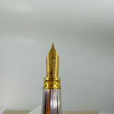 Waterman Gentleman Sterling Silver Ribbed Pattern Fountain Pen - Fine 18kt Gold Nib