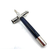 Pelikan M625 Sterling Silver Cap/Blue Translucent Barrel Fountain Pen - RARE!