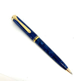 Pelikan Souveran K800 Marbled Blue O Blue Transparent Ballpoint Pen