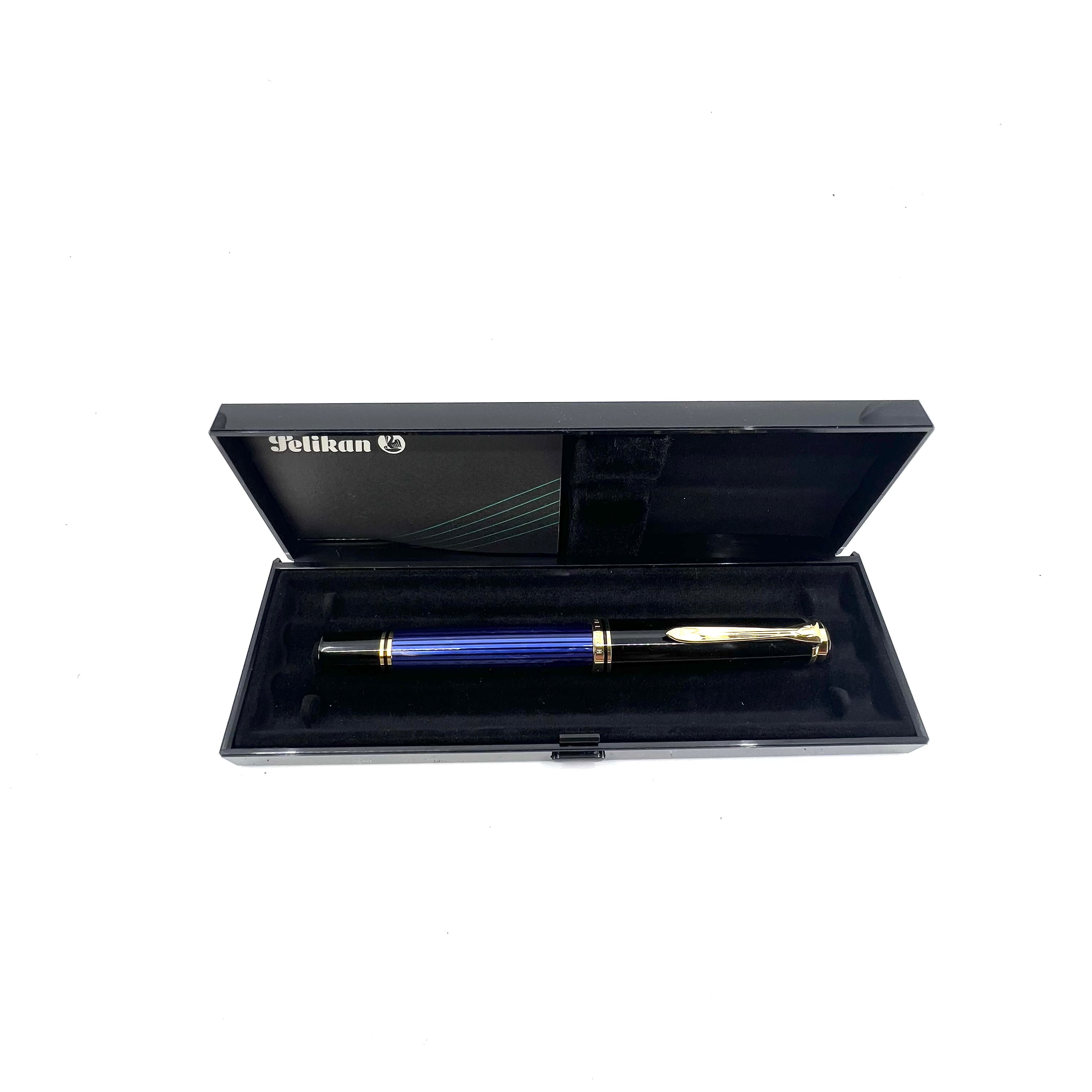 筆記具 Pelikan M800 3B Pelikan M800 Early Blue Striped Fountain Pen with Rare 3B 