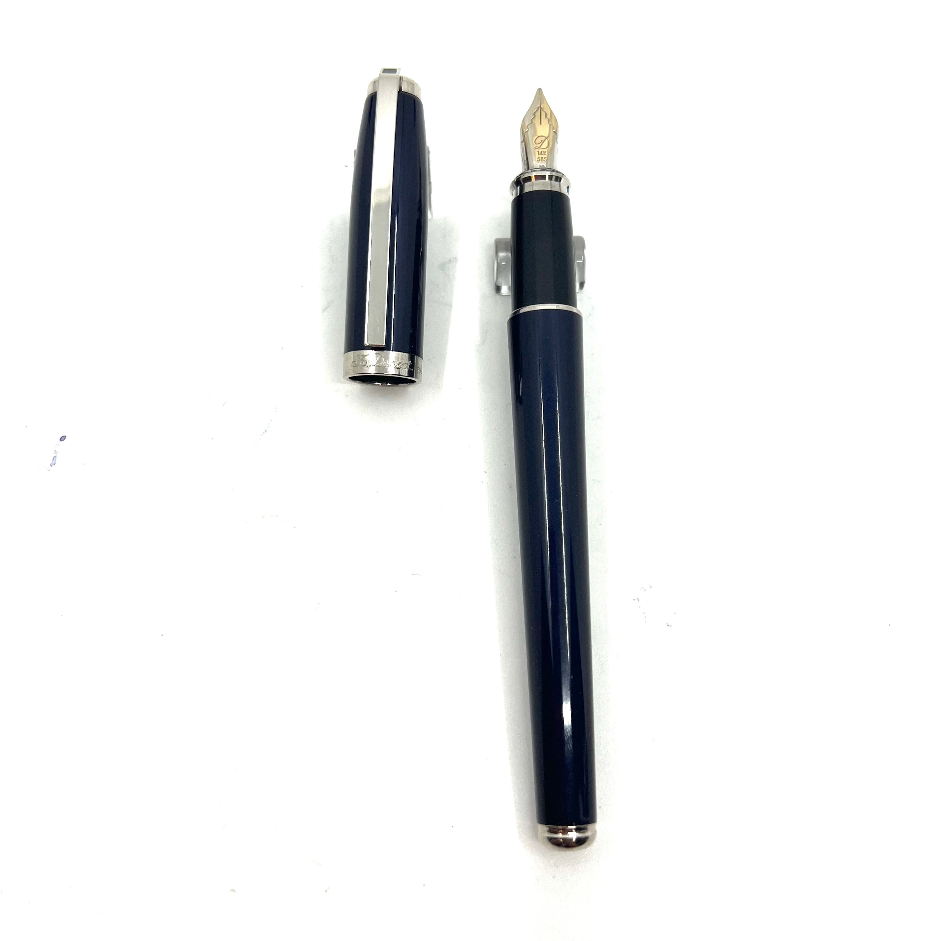 S.T. Dupont FIDELIO ボールペン 青 SP139 S.T. Dupont Fidelio Fountain Pen - Solid Blue Lacquer – Fountain
