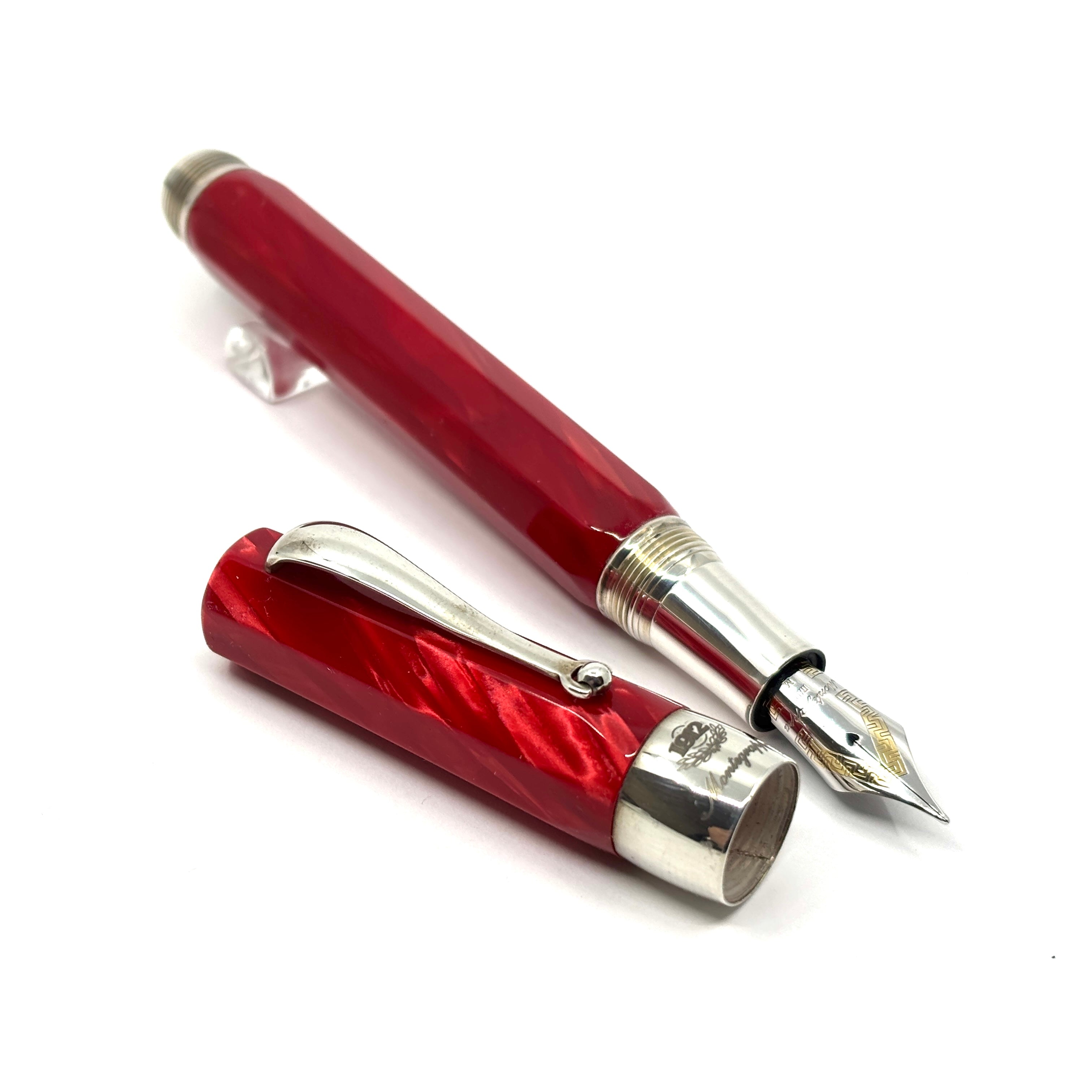 Montegrappa Symphony Lustrous Red Celluloid Octagonal Fountain Pen