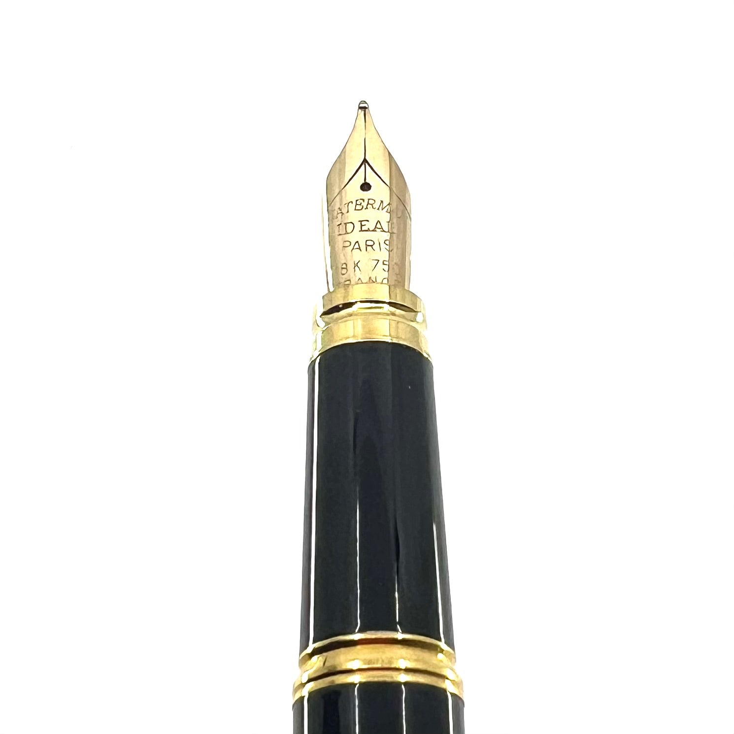 Waterman Gentleman Black Lacquered Fountain Pen - Medium 18kt Gold