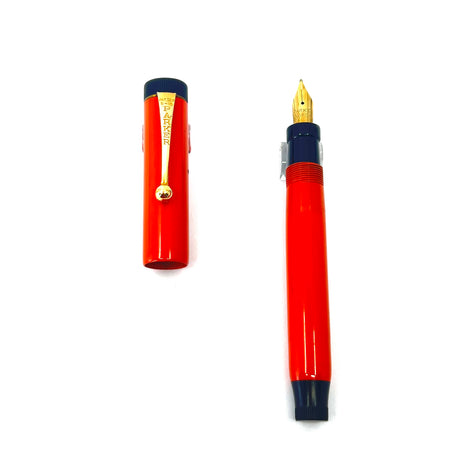 Parker Duofold Bandless Junior Flat Top Red Hard Rubber (Ebonite) Fountain Pen