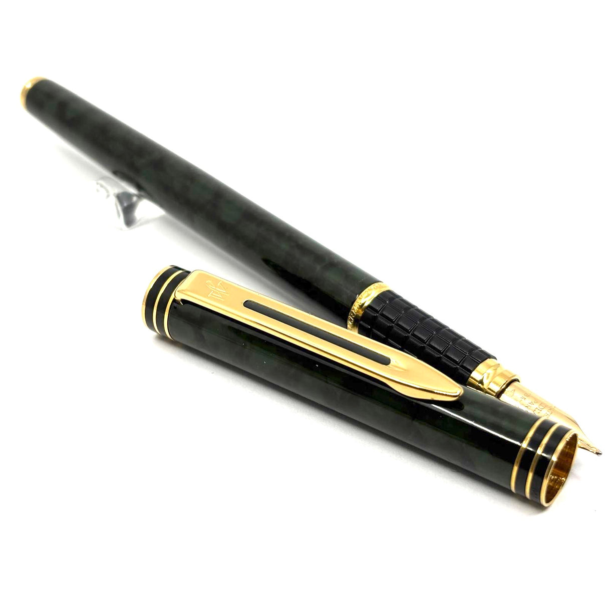 Waterman "Exclusive" Green & Black Marble Lacquered Fountain Pen