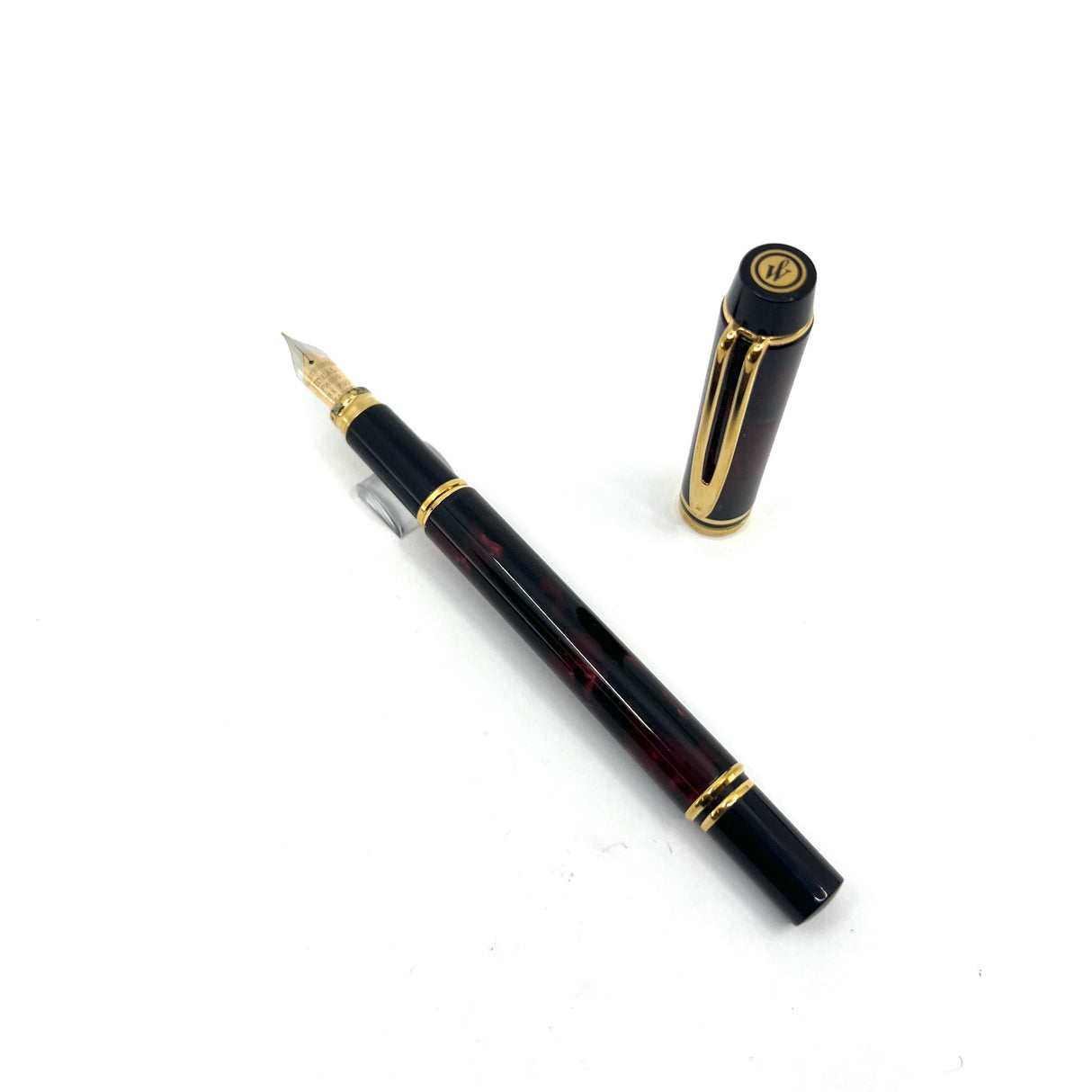 Waterman Rhapsody Burgundy Marble Fountain Pen  - Fine 18kt Gold Nib
