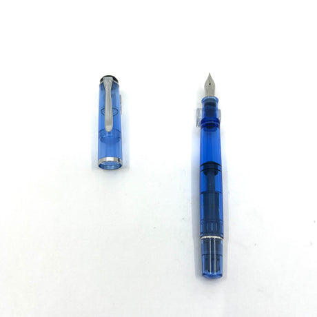 Pelikan M205 Light Blue Transparent Fountain Pen - Fine Stainless Steel Nib