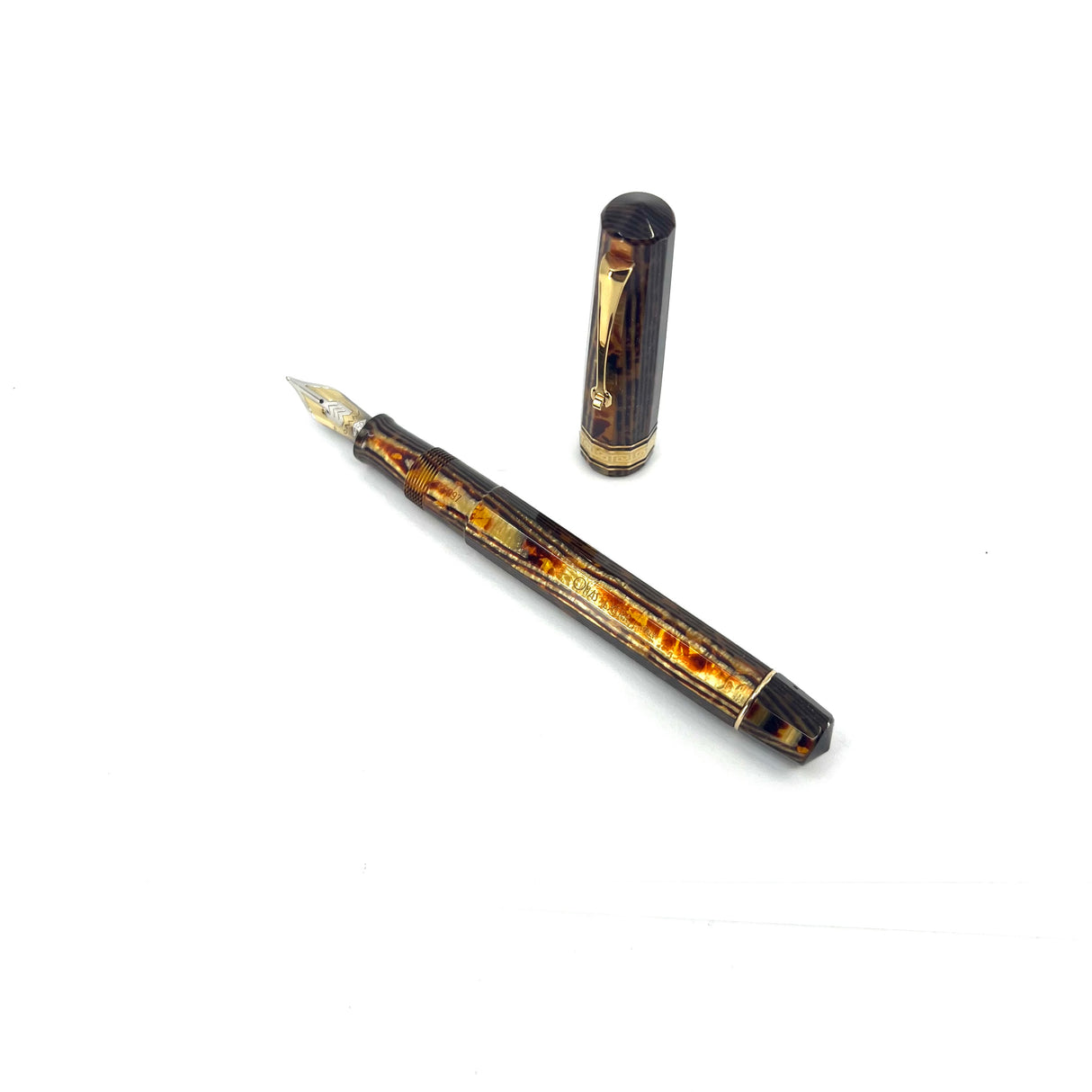 OMAS Original Style Arte Italiana Arco Bronze Celluloid Paragon Fountain Pen (1997) - Broad 18kt Gold Nib
