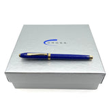 Cross Townsend Blue Lapis Lazuli/ 22K Gold Dust Fountain Pen - Fine 18kt Gold Nib