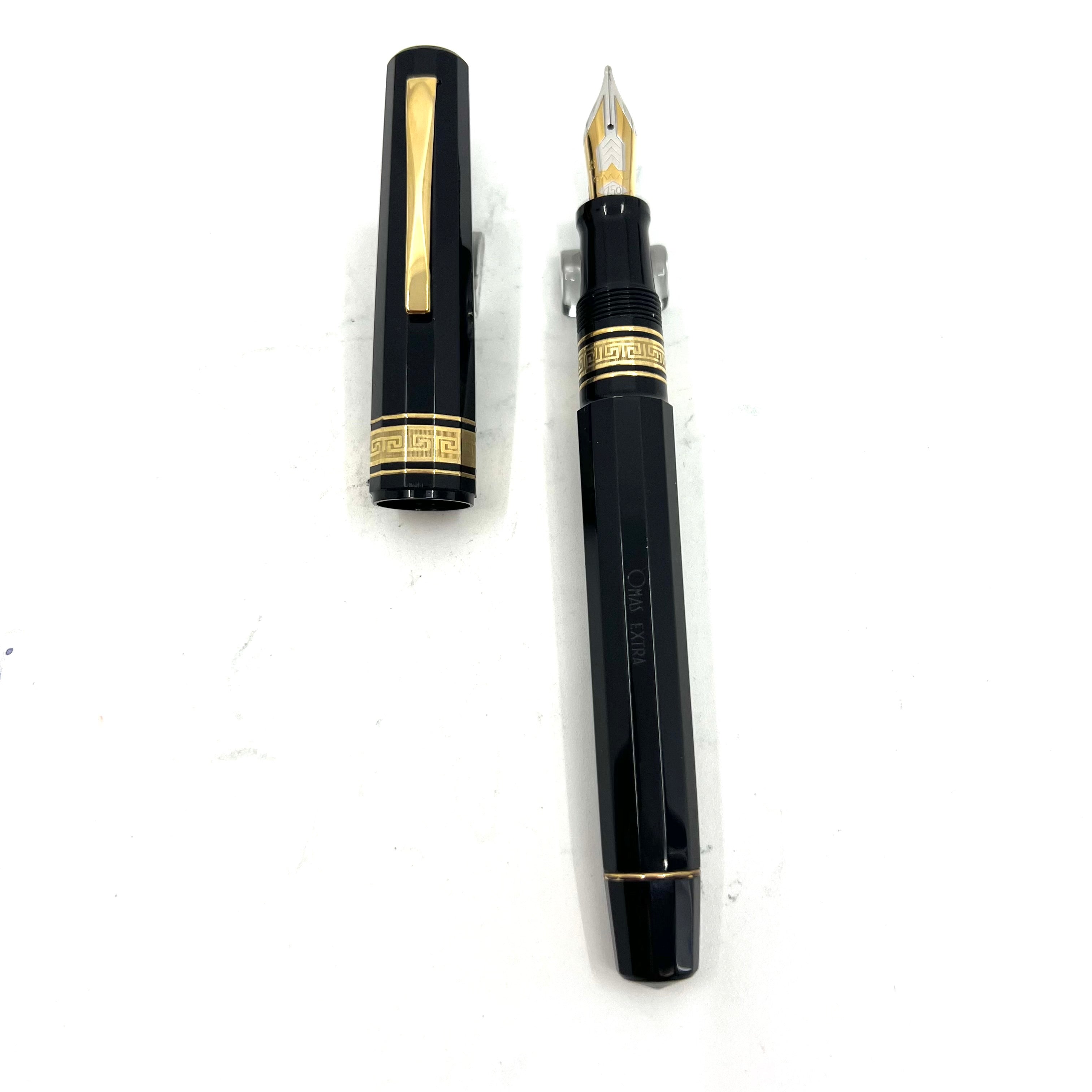 OMAS EXTRA 万年筆 ブラック ゴールド OMAS Senior Paragon Extra - Large Black Fountain Pen - Flexible