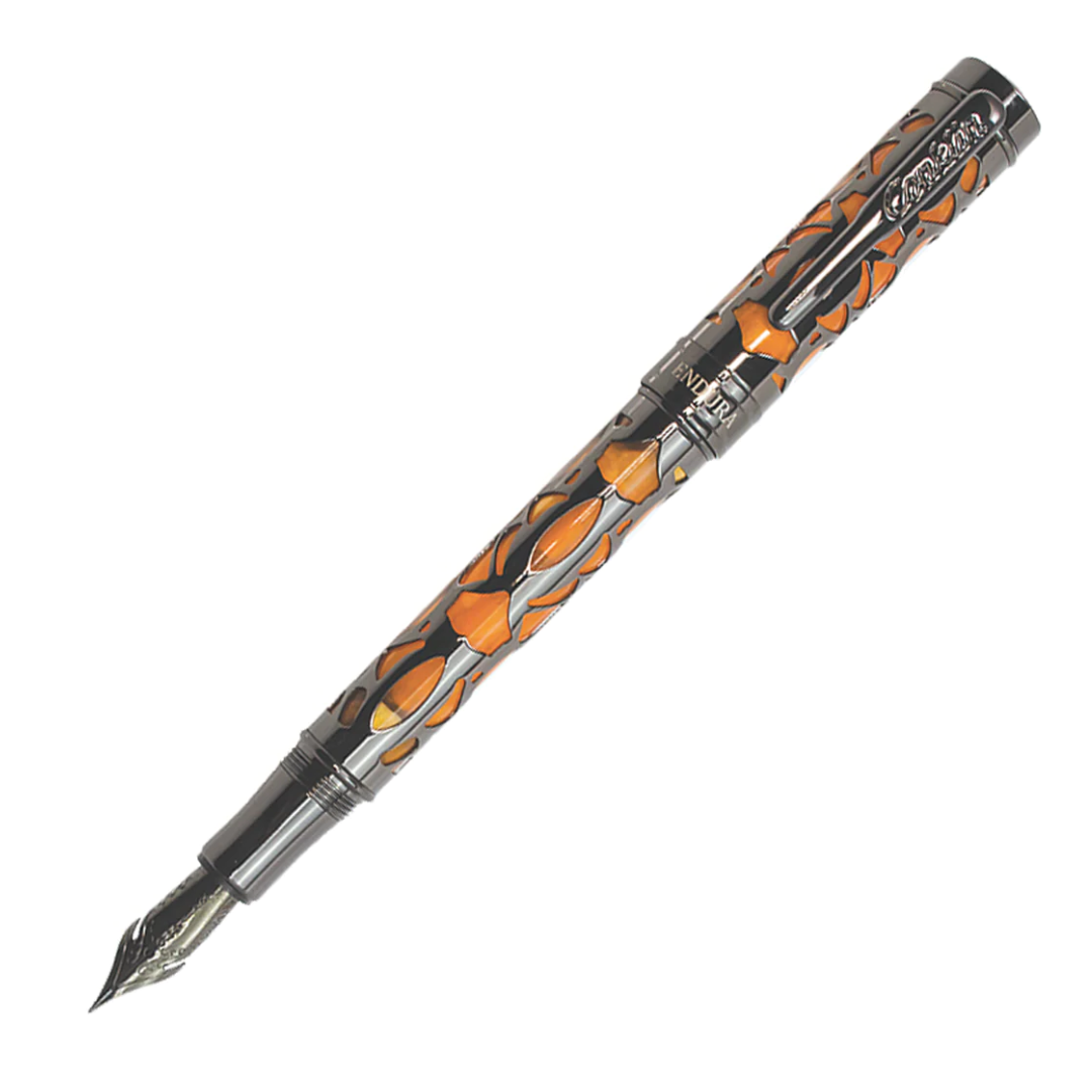 Conklin Endura Deco Crest Gunmetal & Orange - Fountain Pen