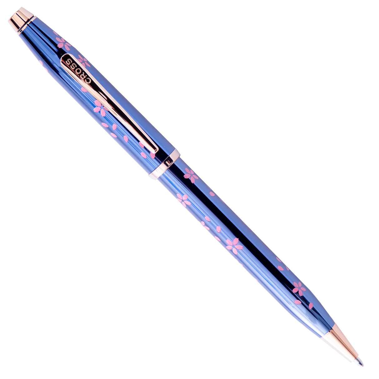 Cross Century II Cherry Blossom Translucent Blue Lacquer with Rose Gold Trim - Ballpoint