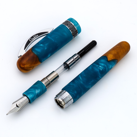 Conklin 1898 Spectra Fusion BLUE CHROME TRIM Fountain Pen Collection