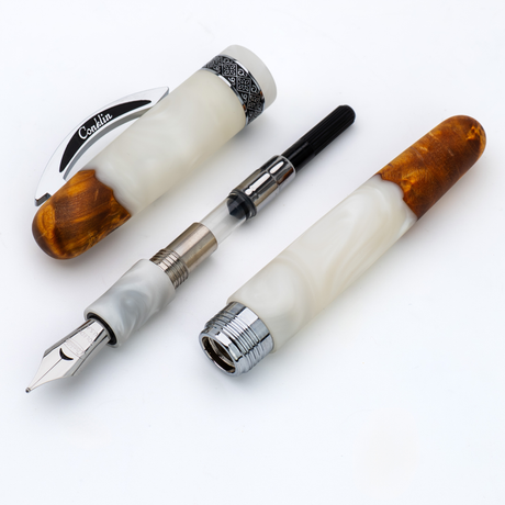 Conklin 1898 Spectra Fusion White Chrome Trim Fountain Pen Collection