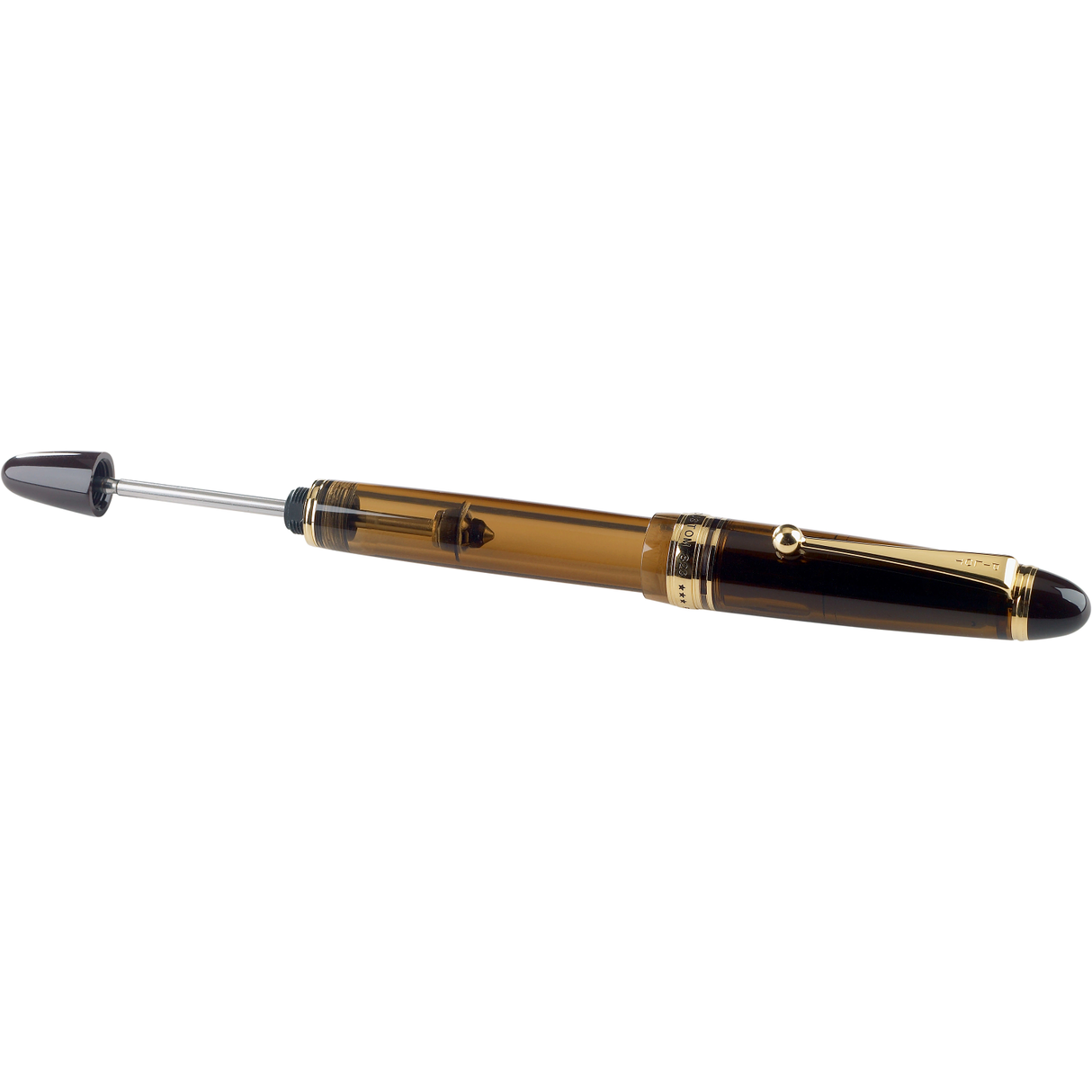 Pilot & Namiki Custom 823 Amber Fountain Pen - Piston Mechanism