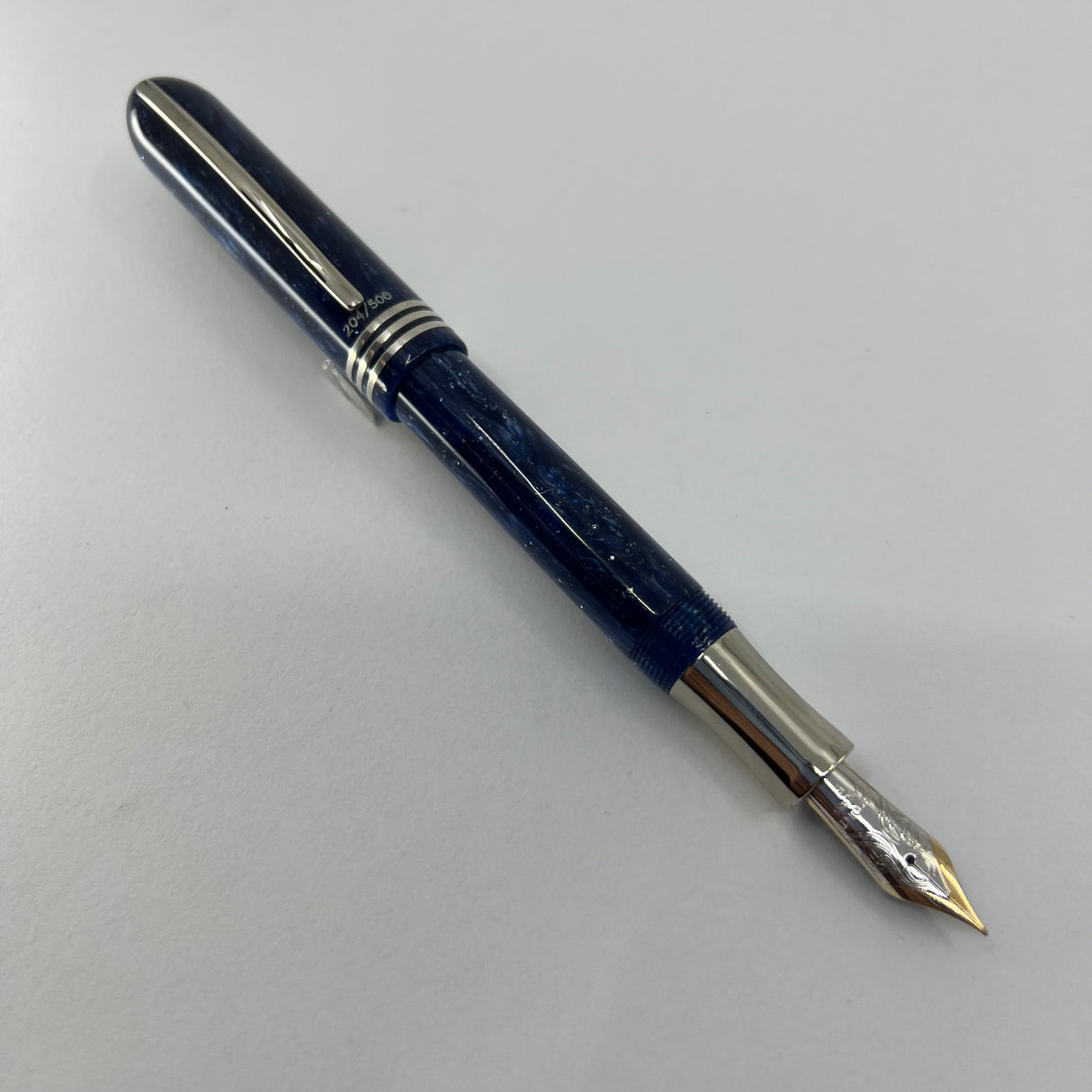 Visconti Amigdala "You & Me" Blue Marbled Limited Edition Fountain Pen  - Fine 14kt Gold  Nib