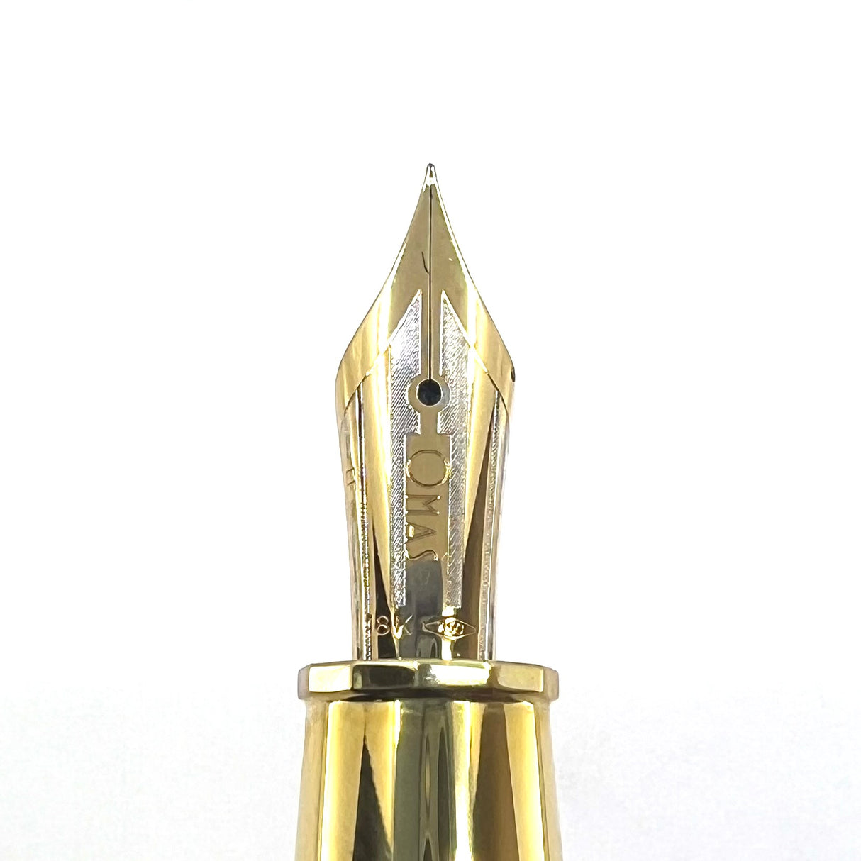 OMAS Oversized Facetted Black Resin Paragon Fountain Pen - Extra Fine 18kt Gold Nib