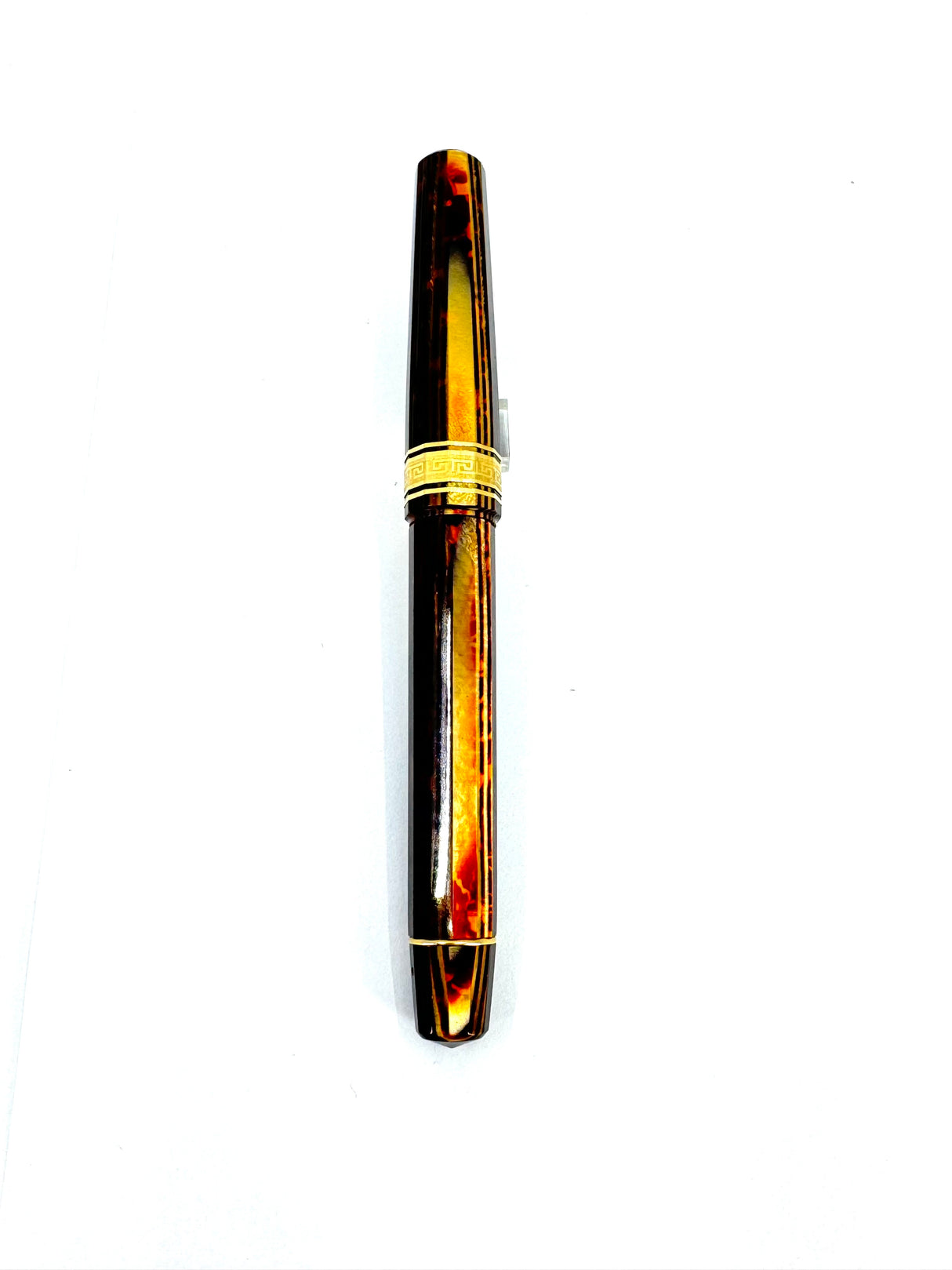 OMAS Original Style Facetted Paragon Extra Arco Bronze Celluloid Fountain Pen-Medium 18kt Gold Nib