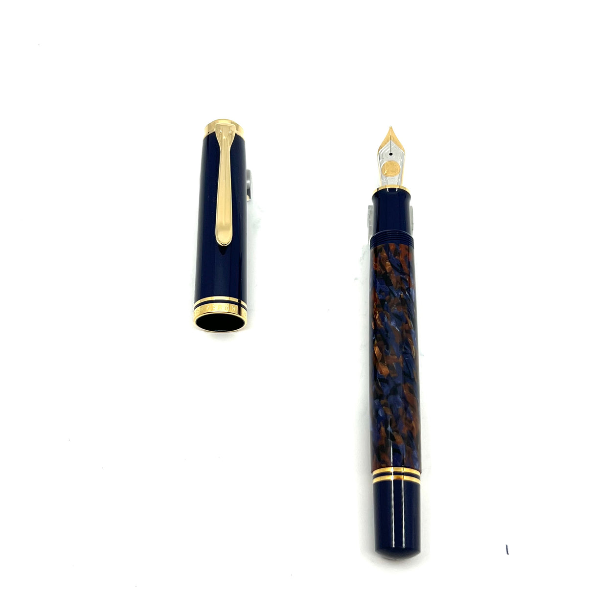 Pelikan Black M1005 Fountain Pen - Platinum Plated Trim