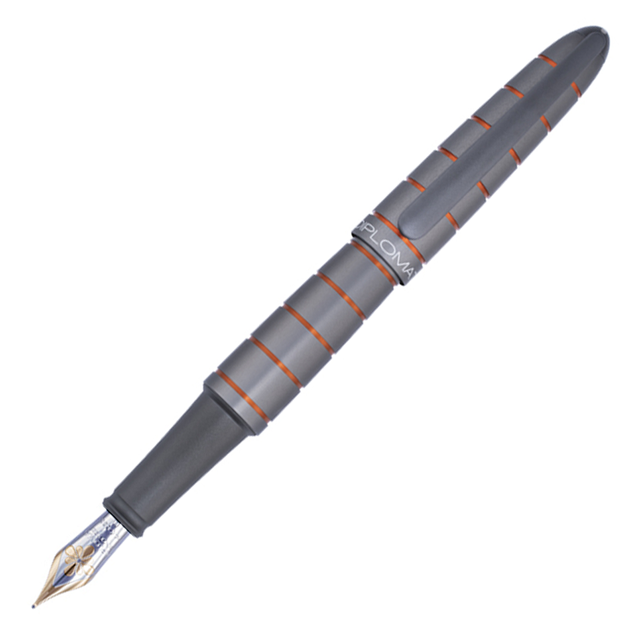 Diplomat Elox Ring Grey/Orange - Fountain Pen (14kt Nib)