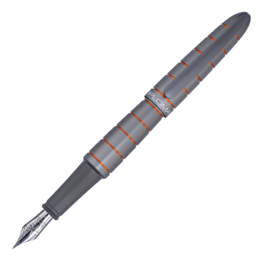 Diplomat Elox Ring Grey/Orange - Fountain Pen (Steel Nib)