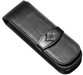 Diplomat Pencases Black - Diplomat Leather 2 Pen Case