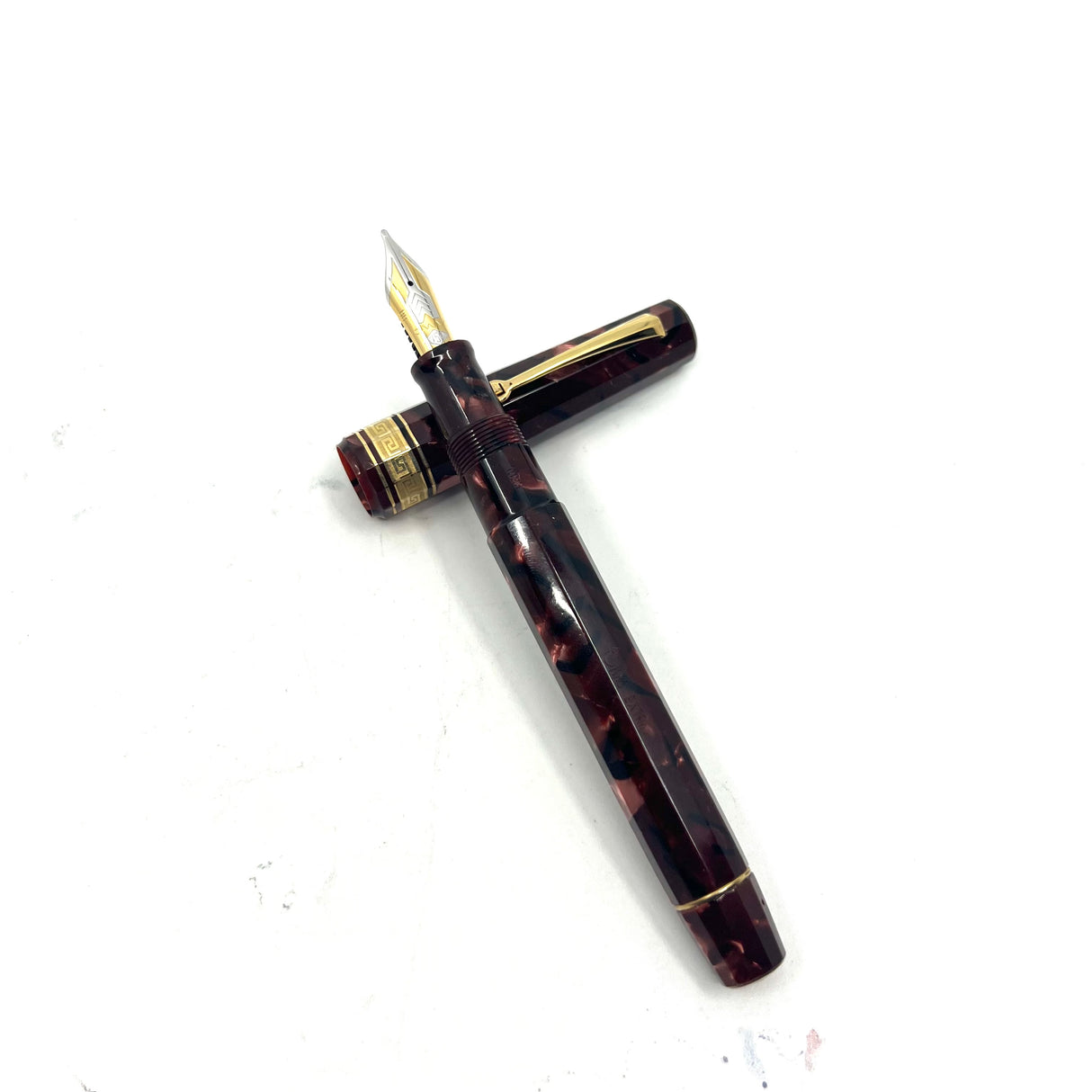 OMAS Extra Paragon Marbled Scarlet Red Celluloid Fountain Pen