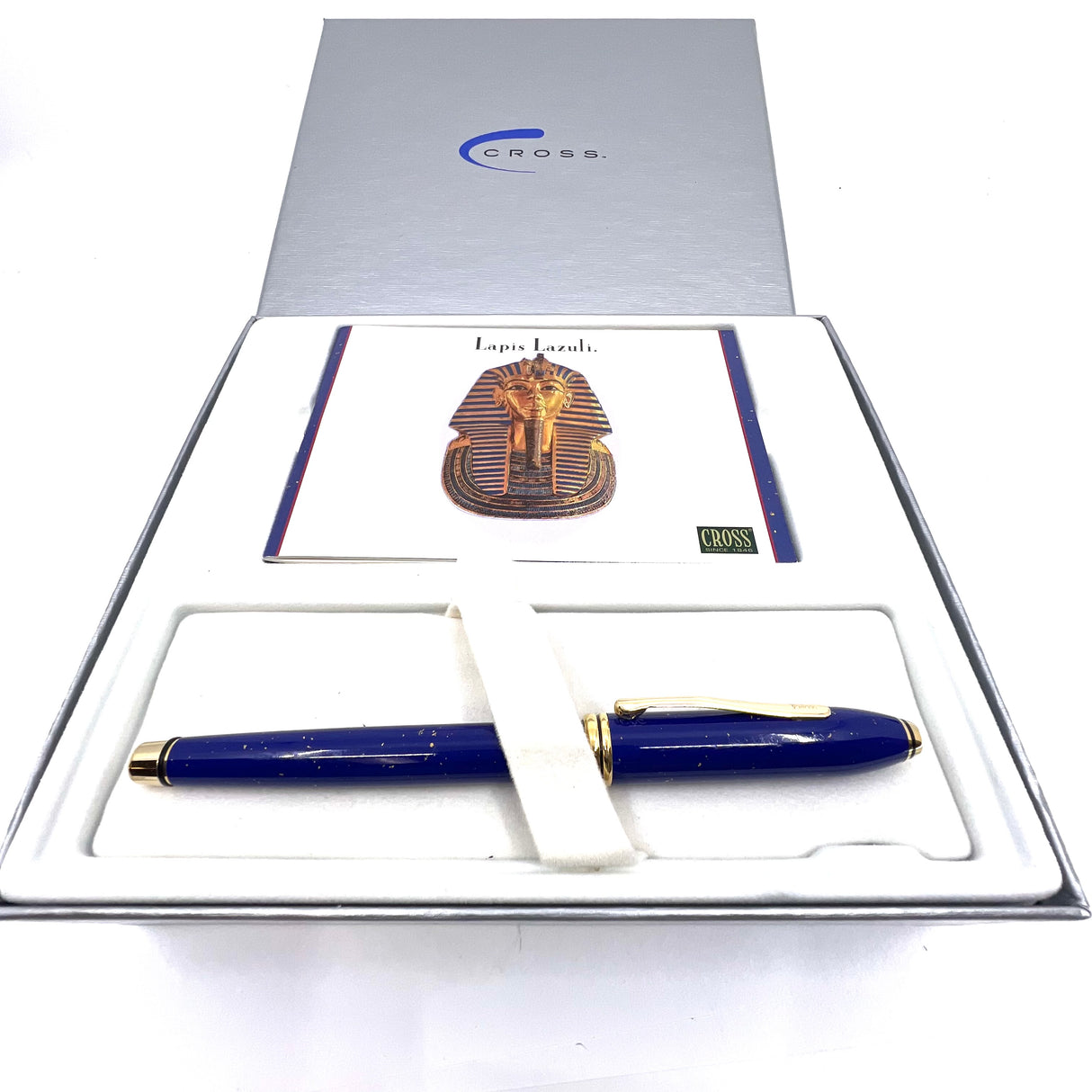 Cross Townsend Blue Lapis Lazuli/ 22K Gold Dust  Fountain Pen - Circa 1998 - Fine 18kt Gold Nib