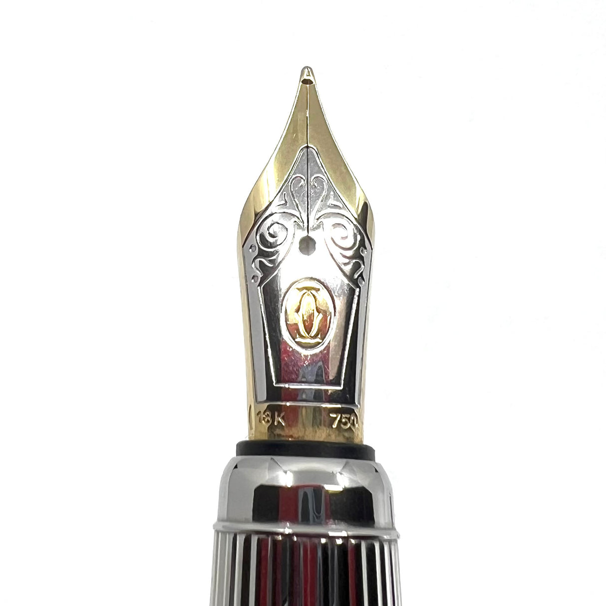 Cartier Platinum-Plated Art Deco Fluted Limited Edition Fountain Pen