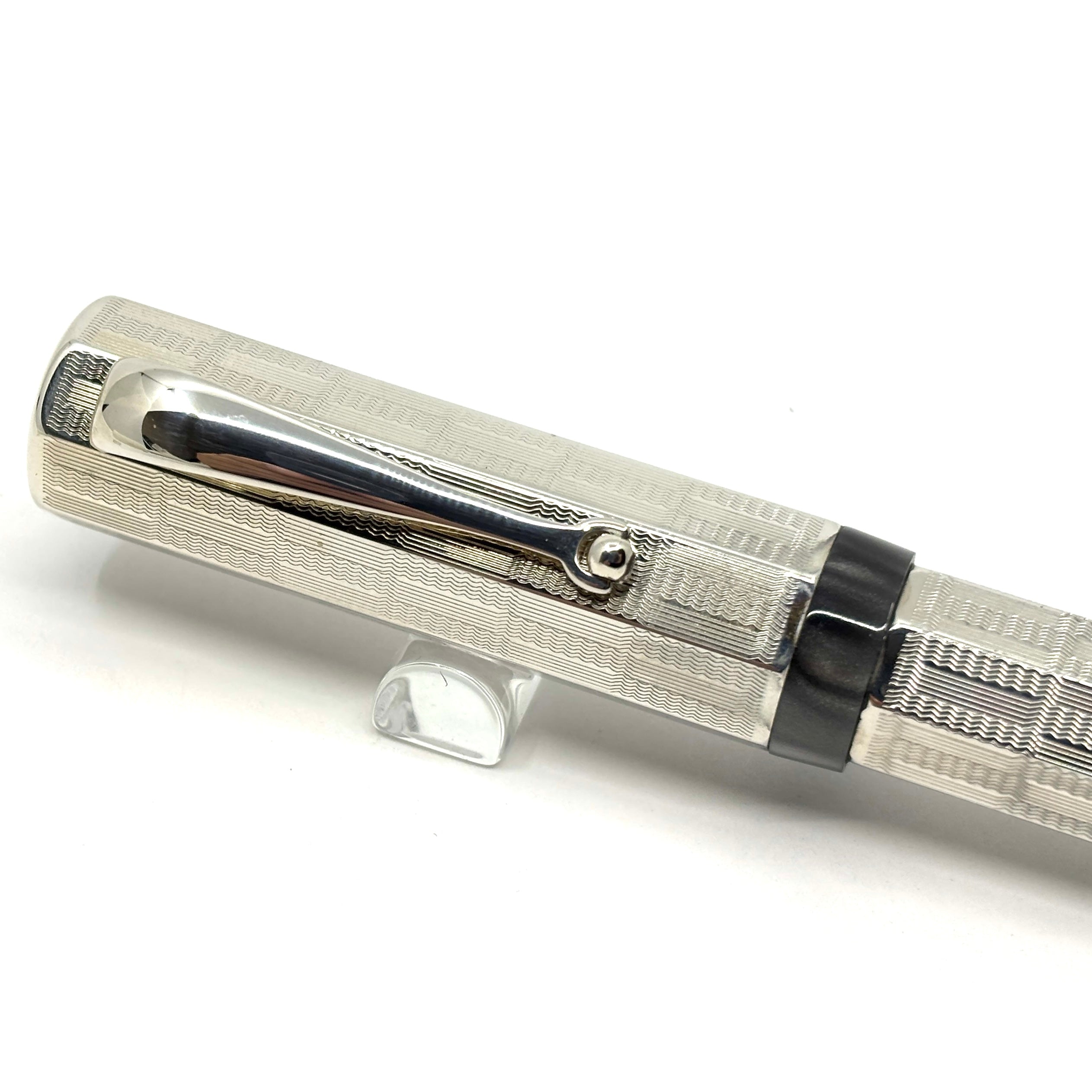 Montegrappa Privilege Deco Large Sterling Silver 8-Sided Fountain