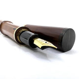 Sailor Susutake Rare Ancient Smoked Bamboo Fountain Pen - Naginata Togi 21kt Gold Medium/Fine Nib by Nagahara Sr.