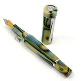 Laban Ivory & Amber with Green Swirls Fountain Pen