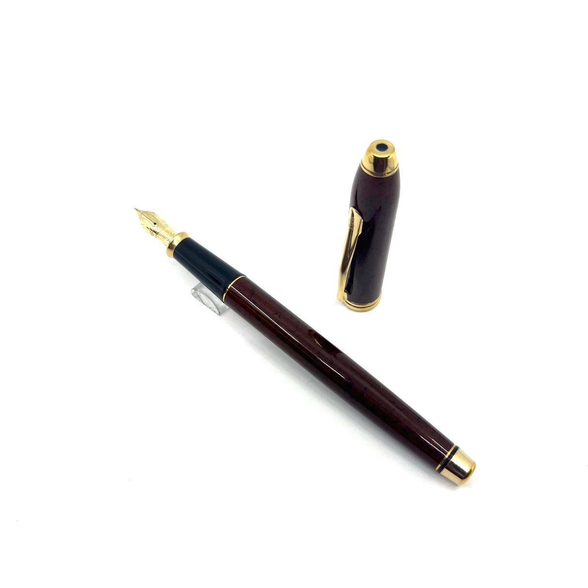 Cross Townsend Marbled Brown Lacquered Fountain Pen - Medium 14kt Gold Nib