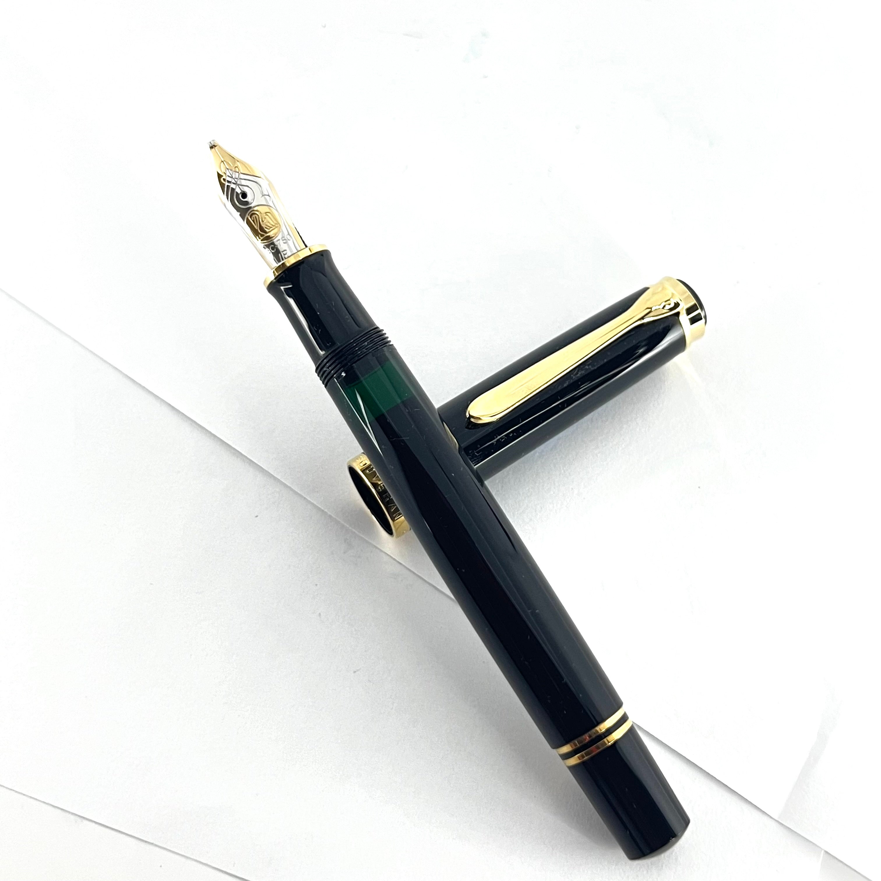 Pelikan M800 Black Fountain Pen -ITALIC BROAD NIB – Fountain Pen