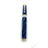 Montegrappa Emblema Lustrous Blue Celluloid Fountain Pen - Fine 18kt Gold Nib
