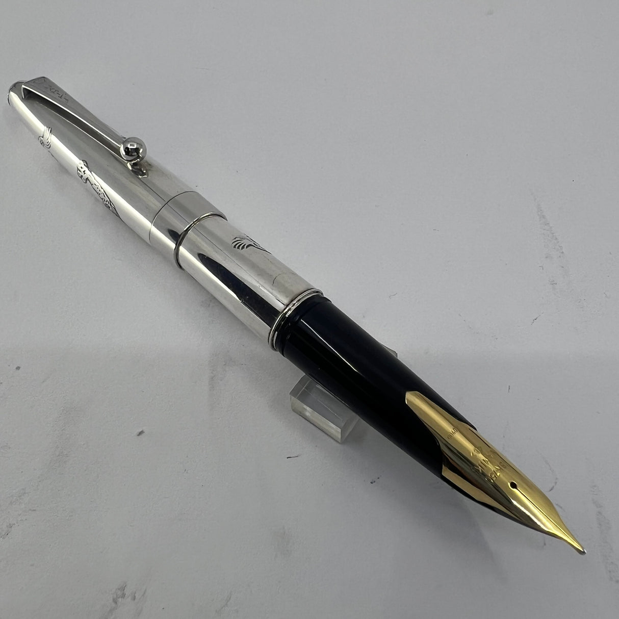 Namiki Sterling Silver Dragon Fountain Pen  - Broad 18kt Gold  Nib