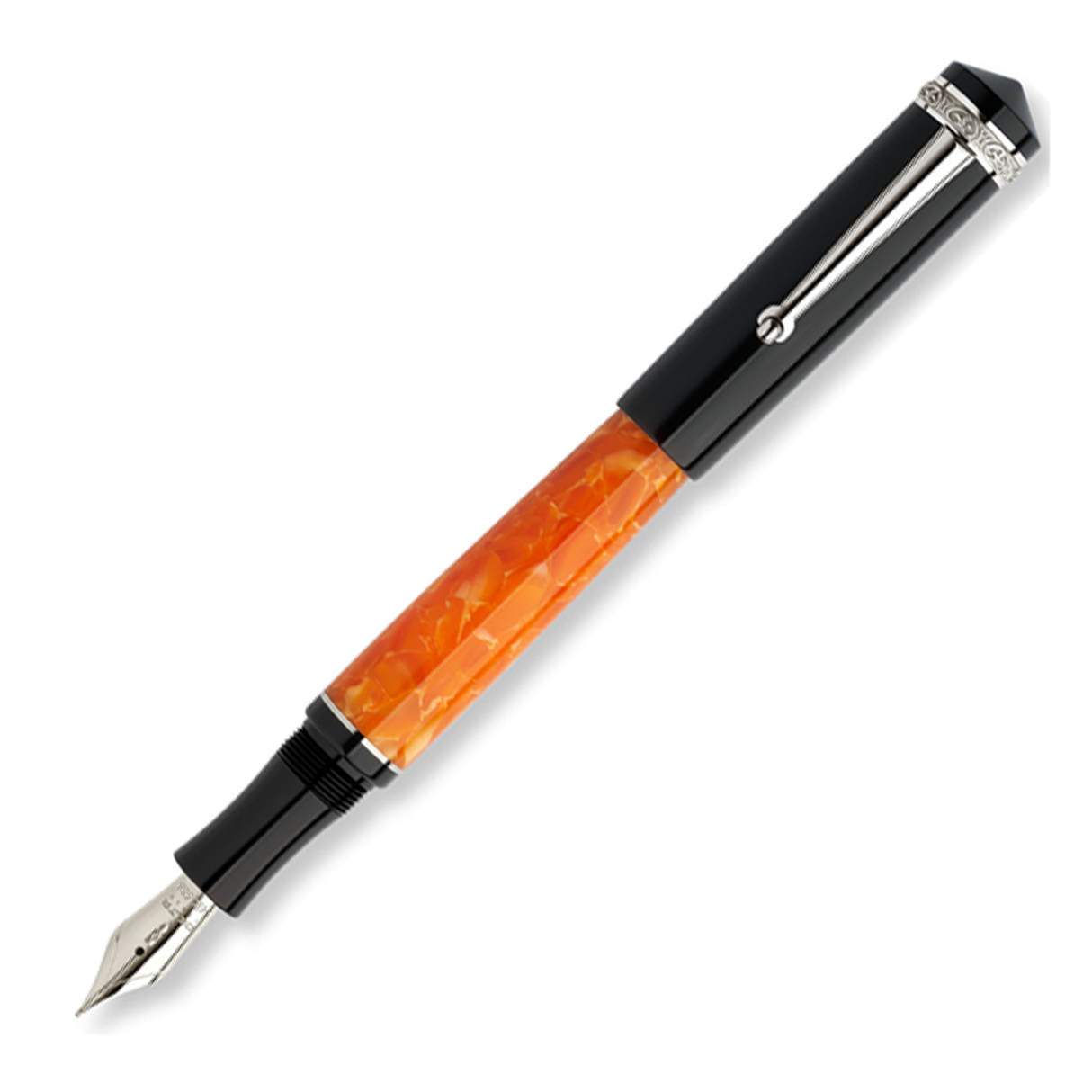Delta DV Write Balance Orange and Black - Fountain Pen - 14kt Nib