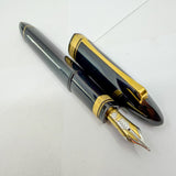 OMAS Oversized Blue/Black #360 Triangulated Fountain Pen - Medium 18kt Gold Nib