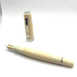 Laban Kaiser Oversized Fountain Pen - Antique Ivory Resin Finish - Broad Gold-Plated & Steel Nib