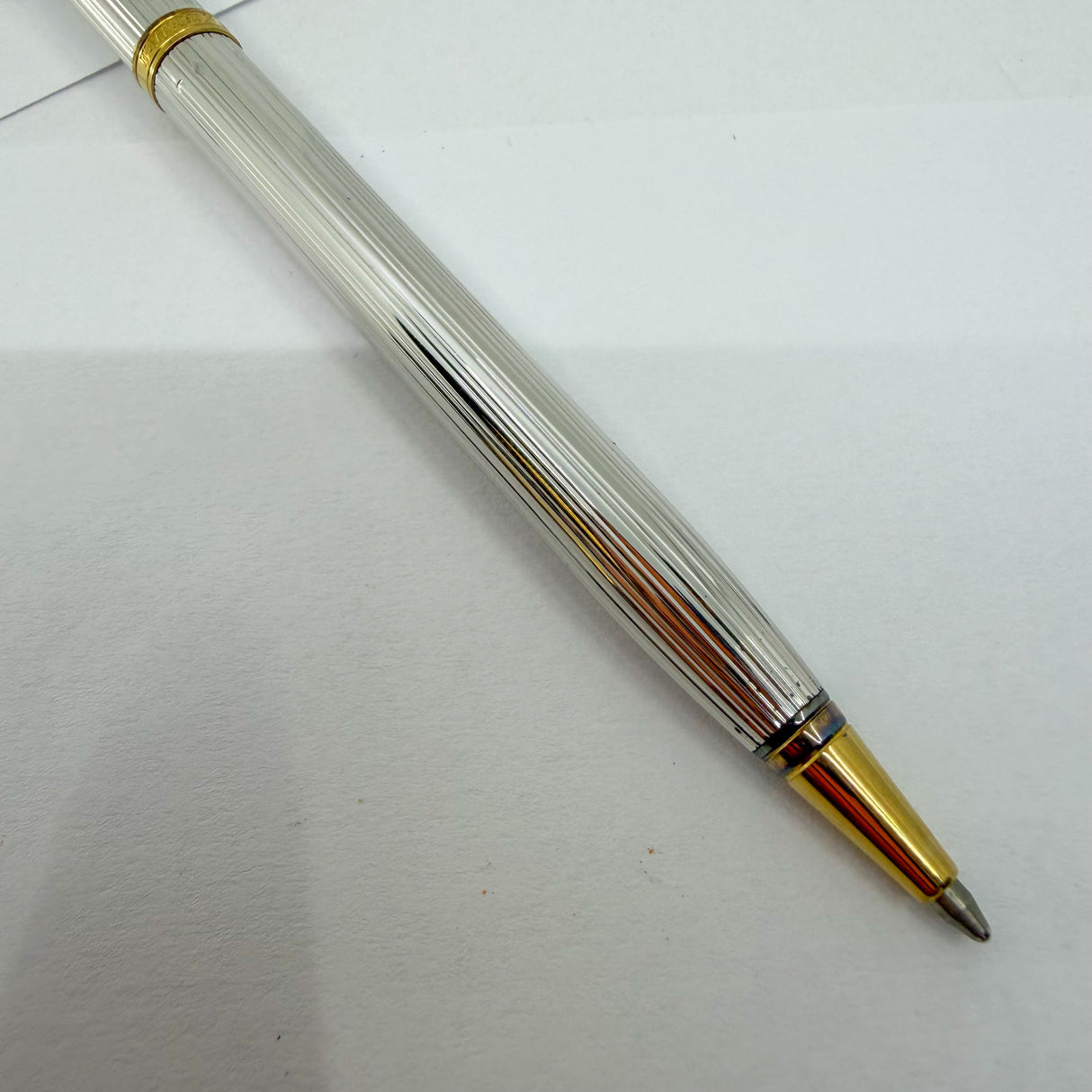 Waterman Gentleman Sterling Silver Ribbed Pattern Ballpoint  Pen