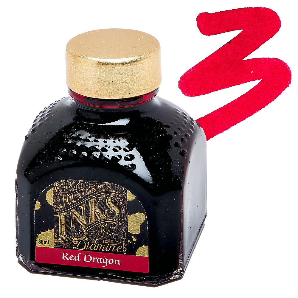 Inchiostro Diamine Red Dragon 80 Ml - Per Penne Stilografiche, Colore Rosso Intenso - Foto 6