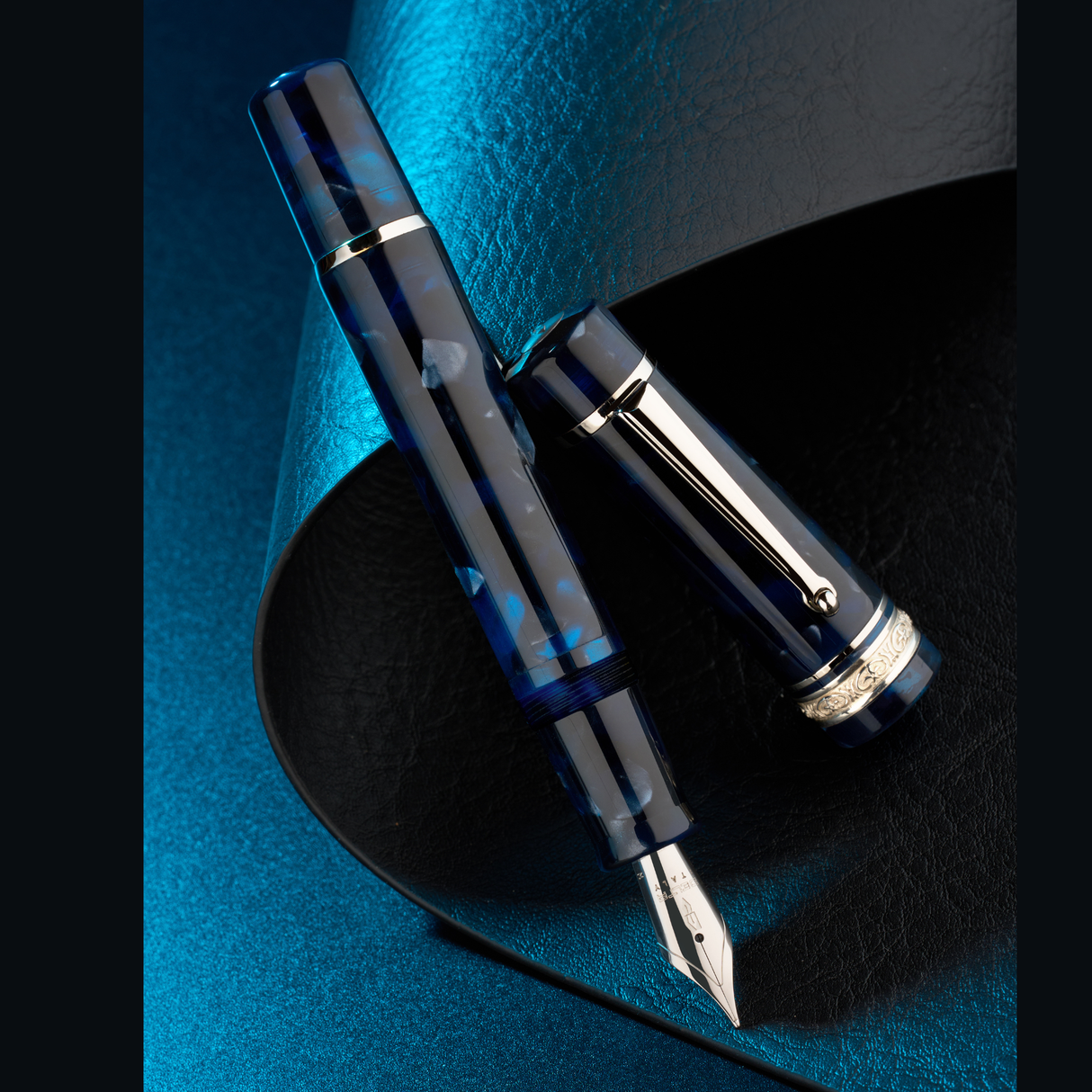 Delta Reservoir 2.0 - Blue/Grey Mother of Pearl Fountain Pen Collection
